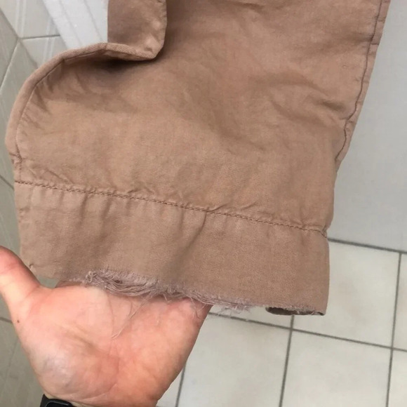 FRAME Le Tomboy  Ripped Trouser Washed Dark Sand Distressed Size 26 NWT - Picture 3 of 9